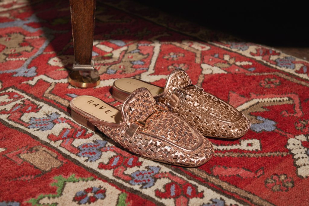Raffia style slip on loafers